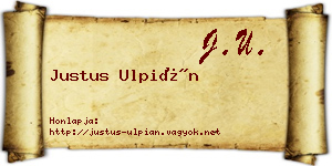 Justus Ulpián névjegykártya